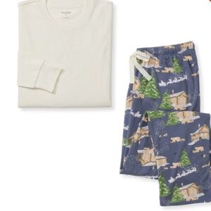Burt’s Bees Women’s Holiday 2 piece Set Blue/Cream Size M
